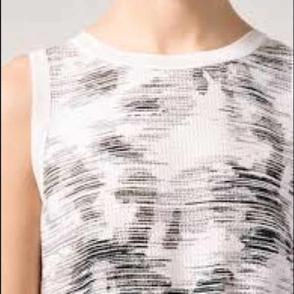 Vince Silk Sleeveless Jacquard Drawstring Dress, White Marble Size Large - Picture 3 of 15